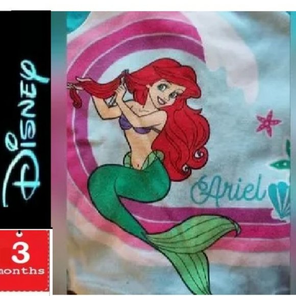 ⭐️ 3/$30 Little Mermaid 3T pajama set,  short sleeve - Picture 4 of 12